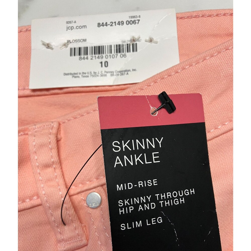 NWT A.n.a Skinny Womens  Size 10  Pink Cotton Stretch Mid Rise Pants - Picture 3 of 7